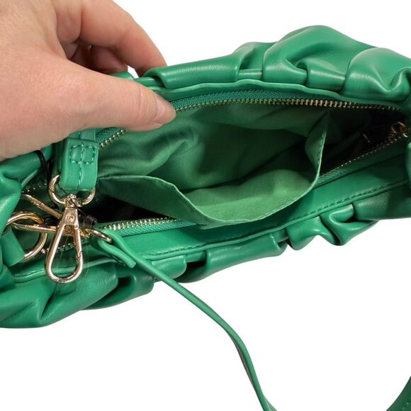 The Drop Ulla Ruched Convertible Bag Clutch Ultramarine Green NWT - Picture 10 of 16